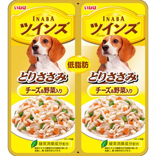 いなばペットフード　ツインズ　とりささみ　チーズ・野菜入り８０ｇ（４０ｇ×２） チーズ・野菜入り８０ｇ（４０ｇ×２）