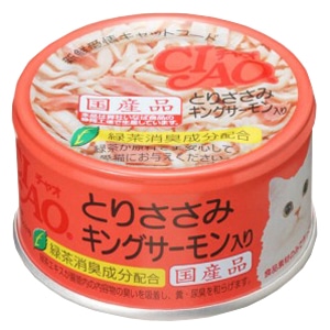 いなばペットフード　CIAO ホワイティ とりささみキングサーモン入り ８５ｇ