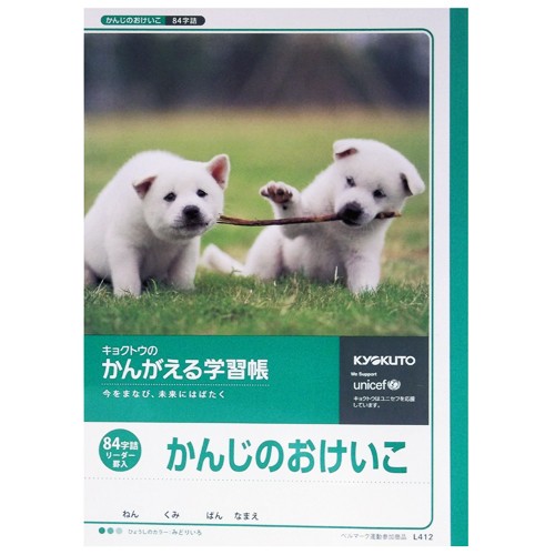 キョクトウのかんがえる学習帳　かんじのおけいこ８４字詰　リーダー罫入