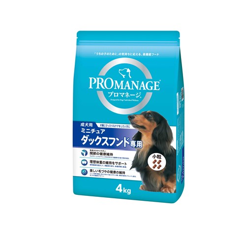 プロマネージ 成犬用 ミニチュアダックスフンド専用 ４ｋｇ ×３個セット 成犬用 ４ｋｇ ×3個