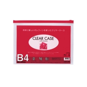 クリヤーケース（ヨコ型）　Ｂ４マチ無　Ｆ‐７５Ｓ　アカ　321699