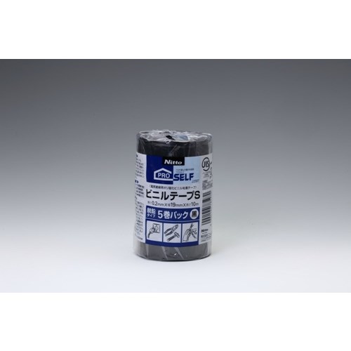ﾆﾄﾑｽﾞ ビニールテープ（Ｓ）１９Ｘ１０ｍ　５巻　黒