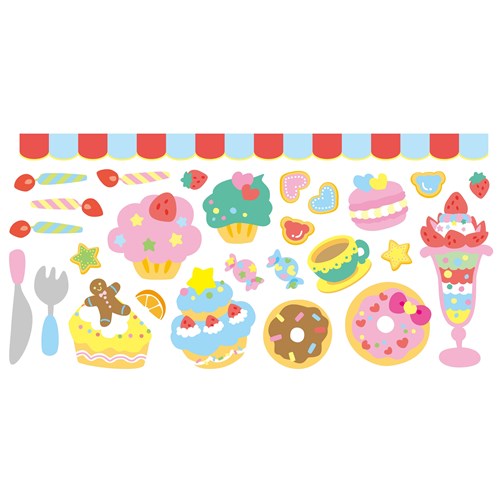【アウトレット】ウォールステッカー　３０×６０　ケーキ ケーキ