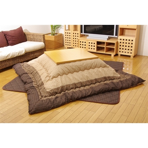 イケヒコ・コーポレーション(IKEHIKO) 　しじら　こたつ厚掛敷布団セット　『ゆかり』　ブラウン　２０５×３１５ｃｍ ブラウン セット　205×315cm