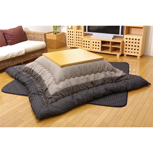 イケヒコ・コーポレーション(IKEHIKO) 　しじら　こたつ厚掛敷布団セット　『ゆかり』　ブラック　２０５×２４５ｃｍ ブラック セット　205×245cm