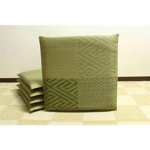 イケヒコ・コーポレーション(IKEHIKO) 　純国産　織込千鳥　い草座布団　『五風　５枚組』　グリーン　５５×５５ｃｍ×５Ｐ グリーン 五風