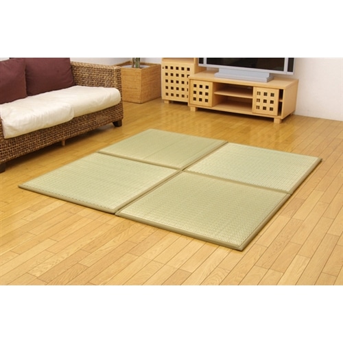イケヒコ・コーポレーション(IKEHIKO) 　純国産　ユニット畳　『ふっくらピコ』　ベージュ　８２×８２×２．２ｃｍ（９枚１セット）（中材：ウレタンチップ＋硬綿）