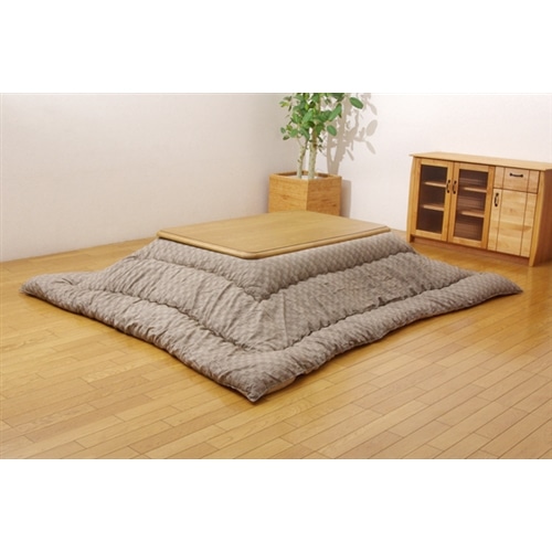 イケヒコ・コーポレーション(IKEHIKO) 　インド綿　こたつ厚掛け布団単品　『クレタ』　ベージュ　２０５×２０５ｃｍ