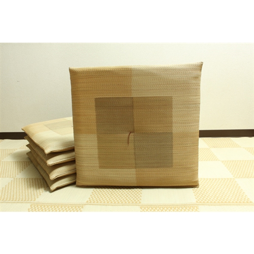 イケヒコ・コーポレーション(IKEHIKO) 　純国産　捺染返し　い草座布団　『草美（くさび）　５枚組』　ブラウン　５５×５５ｃｍ×５Ｐ