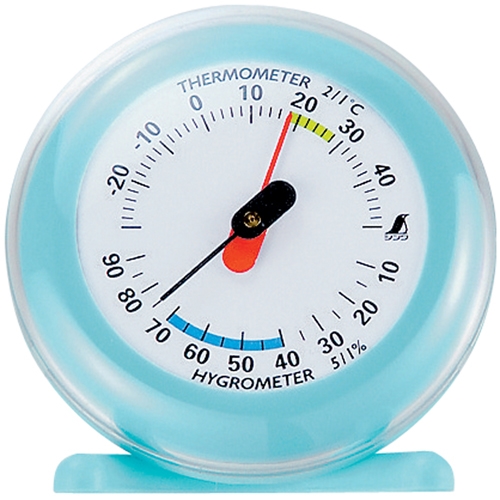 シンワ測定温湿度計　Ｑ−３６．５ｃｍ　ライトブルー
