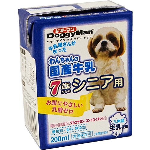 わんちゃんの国産牛乳　７歳からのシニア用　２００ｍｌ