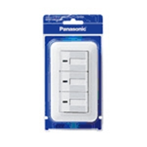 パナソニック（Pａｎａｓｏｎｉｃ）　コスモシリーズワイド２１　埋込パイロット・ほたるトリプルスイッチＢ（片切）プレート付（ホワイト）　ＷＴＰ５０４１３ＷＰ