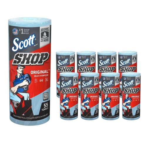 スコット(ＳＣＯＴＴ) Ｓｈｏｐ　Ｔｏｗｅｌ ショップタオル　６５９００　ブルーロール　×８個セット