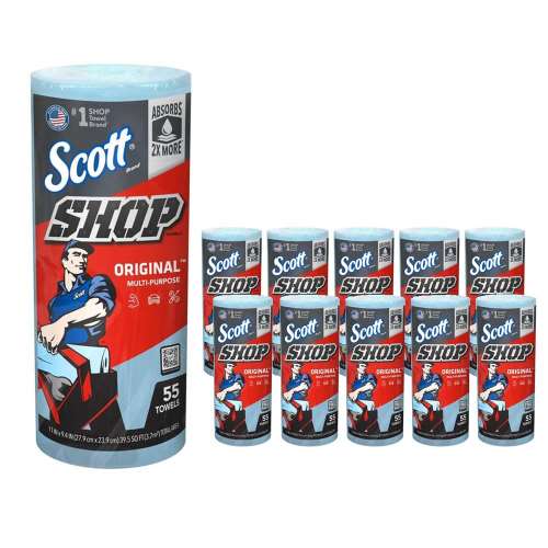 スコット(ＳＣＯＴＴ) Ｓｈｏｐ　Ｔｏｗｅｌ ショップタオル　６５９００　ブルーロール　×１０個セット