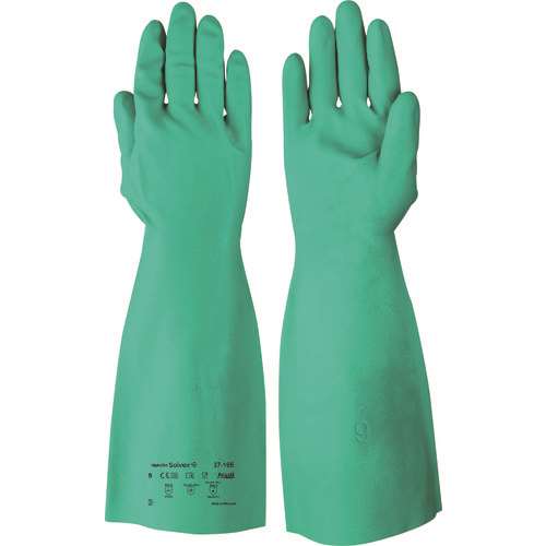 ■アンセル　耐油・耐薬品ニトリル厚手手袋　アルファテック　ソルベックス　３７‐１６５　Ｓサイズ 371657