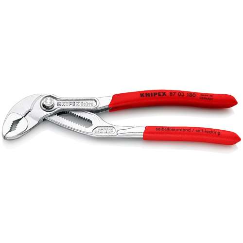 ■クニペック　ウォーターポンププライヤー　コブラ　ソフトプラスチックハンドル　１８０ｍｍ　８７０３‐１８０