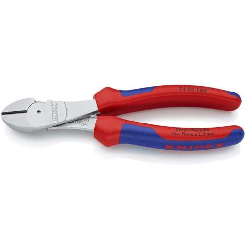 ■クニペック　強力型ニッパー　１８０ｍｍ　コンフォートハンドル（クロムメッキ）　７４０５‐１８０