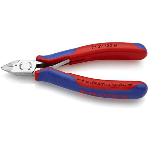 ■クニペック　超硬刃エレクトロニクスニッパー　１２０ｍｍ　小ベベル付き　７７３２‐１２０Ｈ