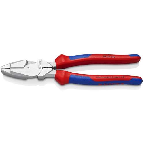 ■クニペック　架線工事用強力ペンチ　クロムメッキ仕上げ　コンフォートハンドル　０９０５‐２４０
