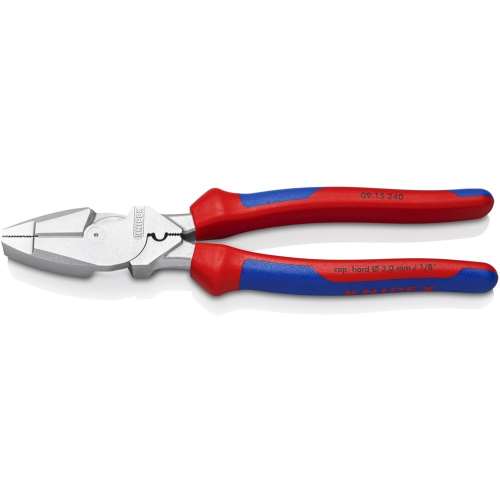 ■クニペック　架線工事用強力ペンチ　圧着付き　クロムメッキ　コンフォートハンドル　０９１５‐２４０