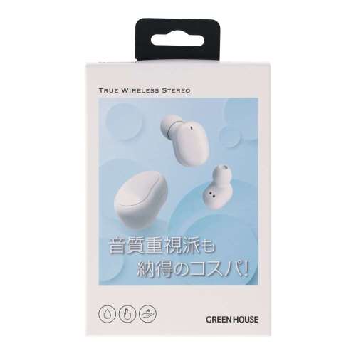 グリーンハウス　ワイヤレスイヤホン　ホワイト　ＧＨ‐ＴＷＳＵ‐ＷＨ