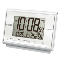 温湿度計付電波置時計 ＳＱ６９８Ｓ 白パール