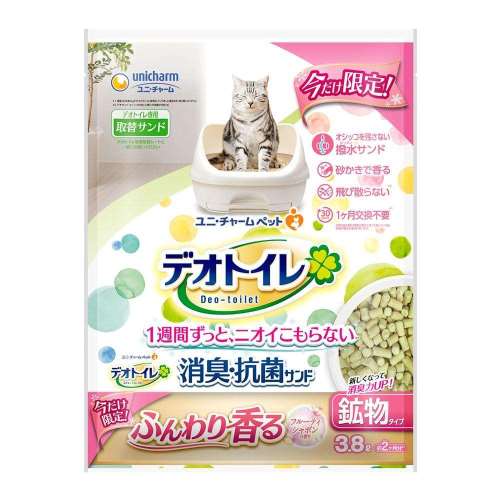 ユニチャーム・ペットケア　デオトイレ　消臭・抗菌サンド　フルーティシャボンの香り3.8L