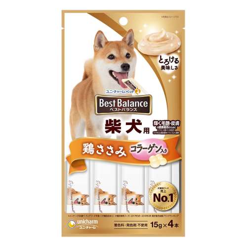 ユニ・チャーム　ベストバランスおやつ　柴犬用ささみ入り １５ｇ×４本