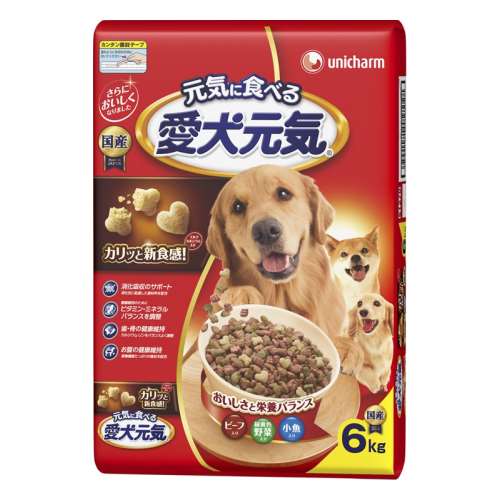 ユニ・チャーム　愛犬元気全成長段階用ビーフ・緑黄色野菜・小魚入り6kg