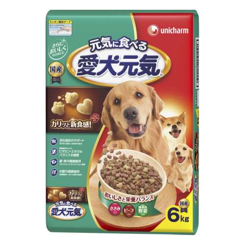 ユニ・チャーム　愛犬元気　ささみ・ビーフ・緑黄色野菜入り6kg