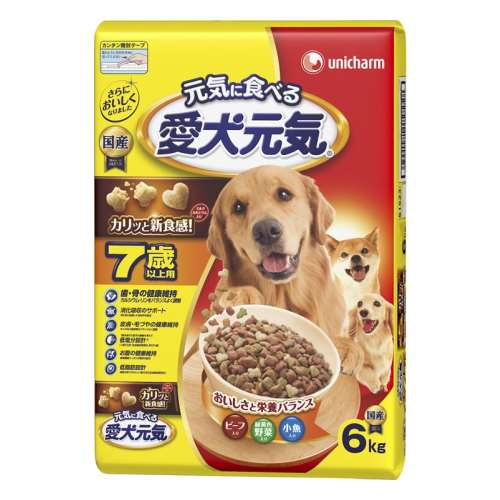 ユニ・チャーム　愛犬元気7歳以上用ビーフ・緑黄色野菜・小魚入り6kg