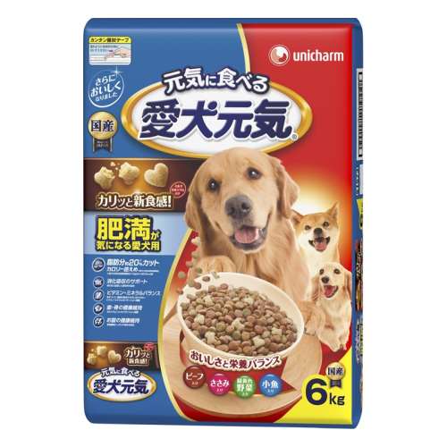 ユニ・チャーム　愛犬元気肥満が気になる愛犬用ビーフ・ささみ・緑黄色野菜・小魚入り6kg