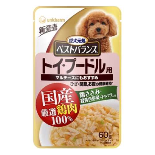 ユニ・チャーム　ベストバランスパウチ国産トイプードル６０ｇ