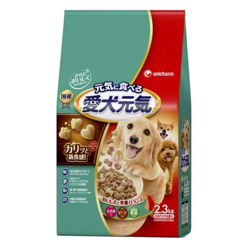 ユニ・チャーム　愛犬元気全成長段階用ささみ・ﾋﾞｰﾌ・緑黄色野菜入り2.3kg