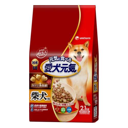 ユニ・チャーム　愛犬元気柴犬用ﾋﾞｰﾌ・緑黄色野菜・小魚入り2.1kg