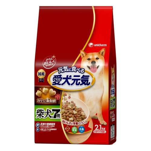 ユニ・チャーム　愛犬元気柴犬用 7歳以上用ﾋﾞｰﾌ・緑黄色野菜・小魚入り2.1kg