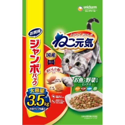 ユニチャーム・ペットケア　ねこ元気　魚野菜ミックス　３．５ｋｇ