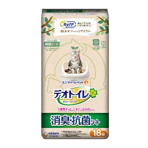 ユニチャーム・ペットケア　デオトイレＲＥＦＦ　消臭・抗菌シート１８枚