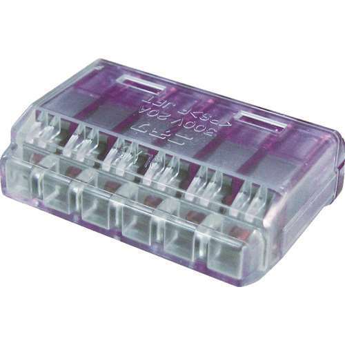 ■ニチフ　クイックロック　差込形電線コネクタ　極数６　紫透明　２０個入 QLX6
