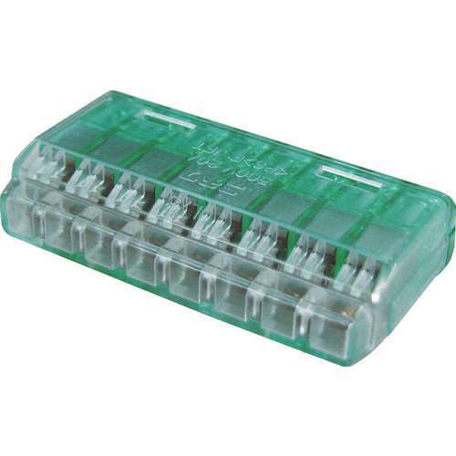 ■ニチフ　クイックロック　差込形電線コネクタ　極数８　緑透明　２０個入 QLX8