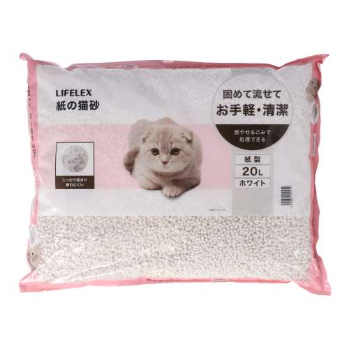 LIFELEX　紙の猫砂　２０．０Ｌ　ホワイト　ＫＮＷ１２‐０４５２