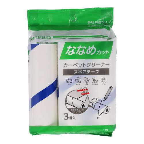 LIFELEX 粘着カーペットクリーナー　斜めカット３巻入　×２個セット