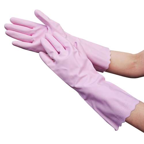炊事手袋　薄手　Ｍサイズ　ピンク　２双組