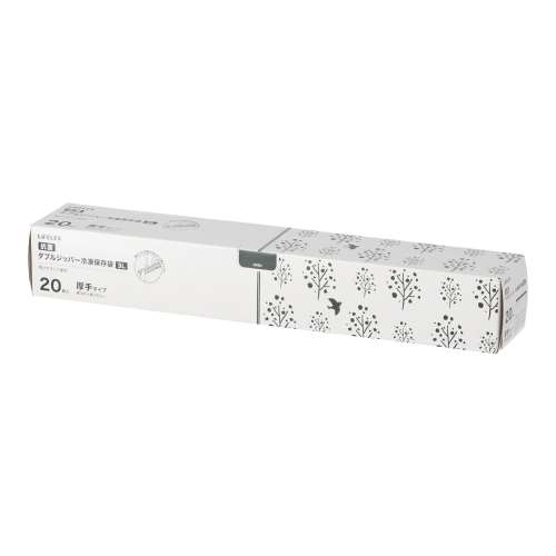 LIFELEX　抗菌ダブルジッパーバッグ３Ｌ厚手　２０枚入　３８３３‐００７Ｗ　透明