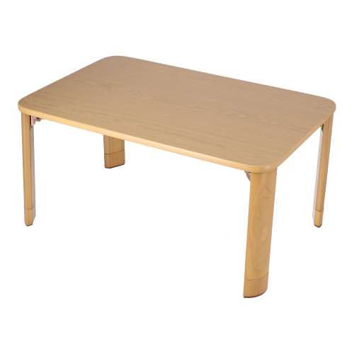 LIFELEX 折り畳み継脚テーブル ナチュラル 約幅75×奥行50×高さ31.4-36.4cm