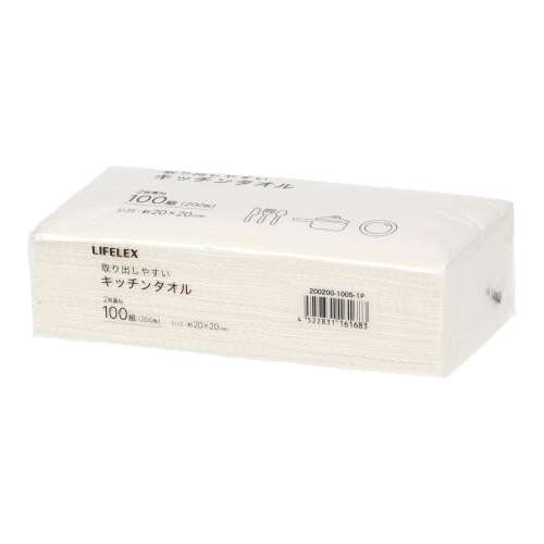 LIFELEX　取り出しやすいキッチンタオル　１００組×１Ｐ　２００２００‐１００Ｓ‐１Ｐ