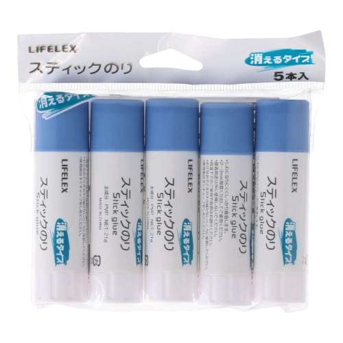 LIFELEX　スティックのり　消えるタイプ　２１ｇ　５Ｐ