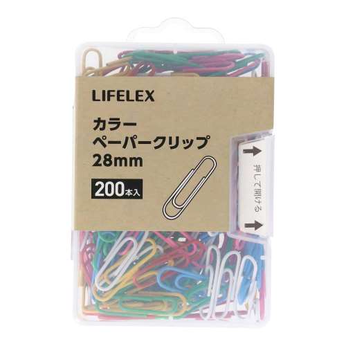LIFELEX カラーペーパークリップ　２８mm　６０本