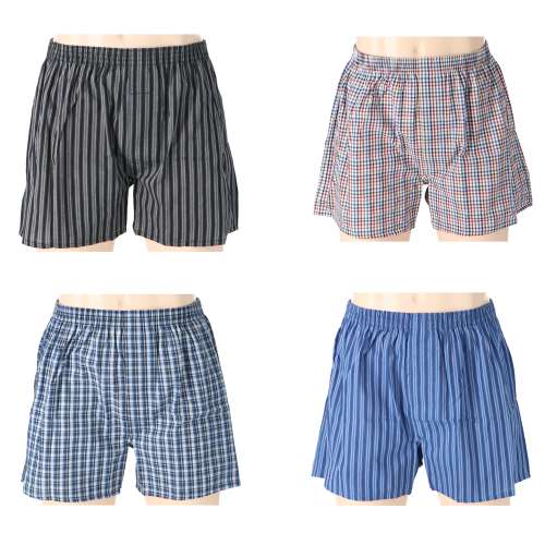 LIFELEX　トランクス　４Ｐ　チェック・ストライプアソート　３Ｌ