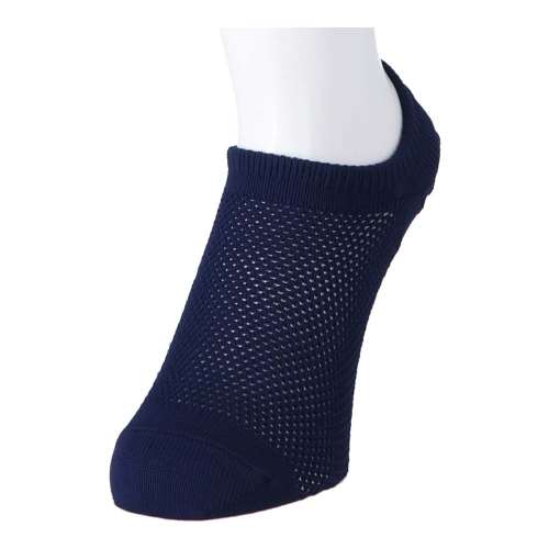 LIFELEX スーパーメッシュカバーソックス　深履き　ネイビー　２５‐２７　無地